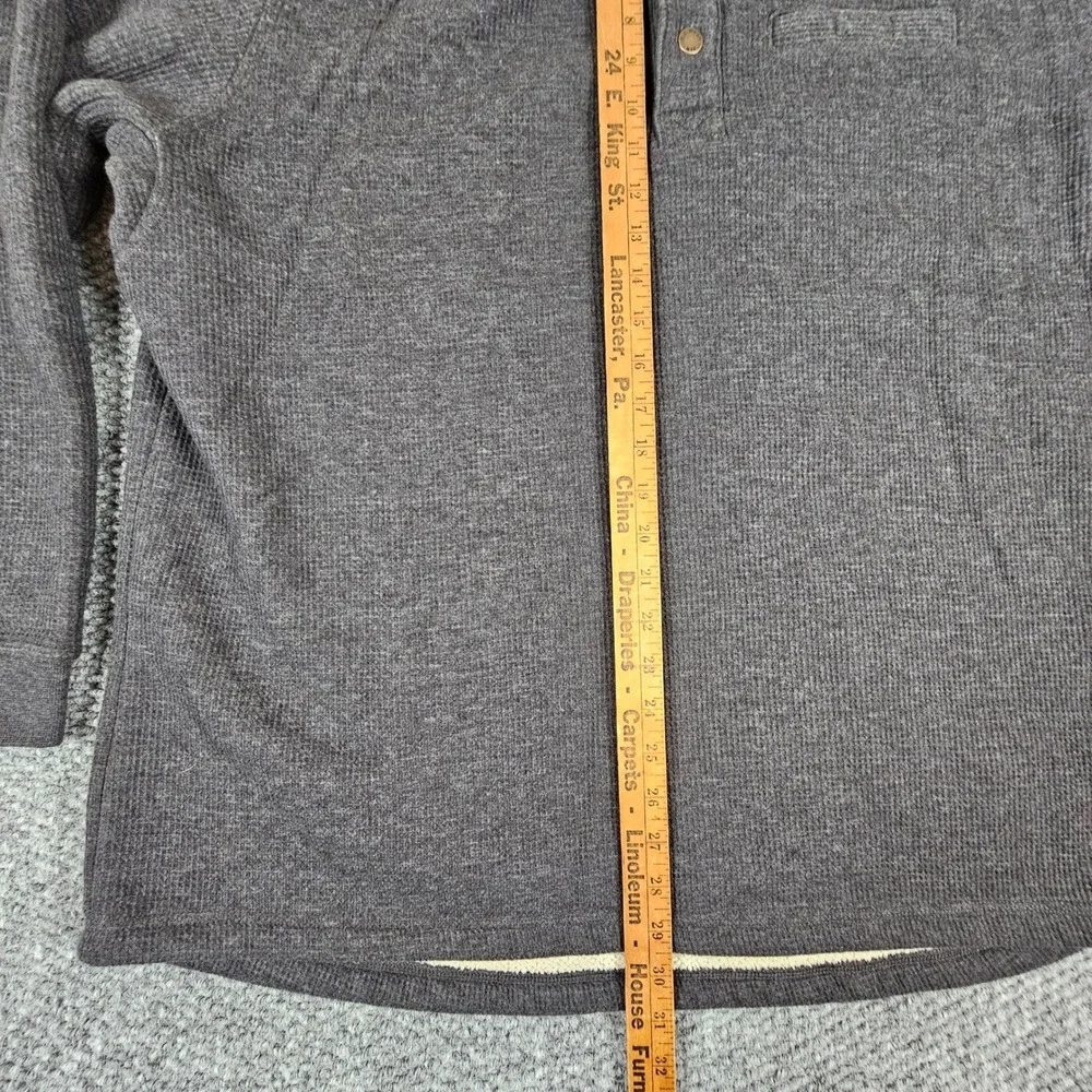 Katahdin Iron Works Henely Waffle Shirt Men's Gray Sherpa Lined Pullover XXL‎